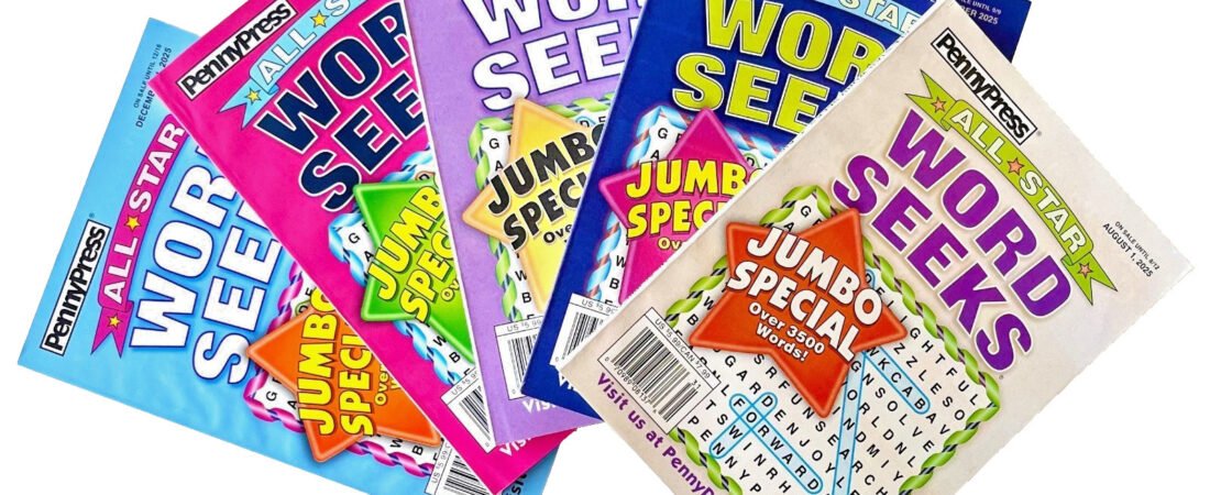 Lot of 5 Penny Press Dell All Star Word Search Seek Puzzle Books