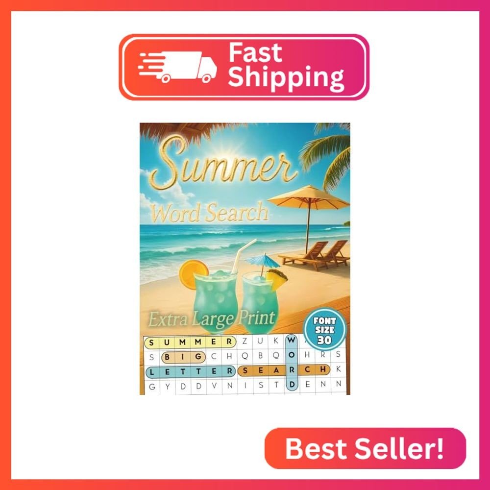 Extra Large Print Summer Word Search: Jumbo Word Search For Seniors, Adults And