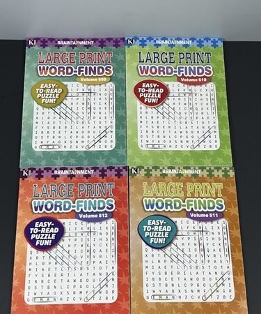 LOT OF 4 KAPPA Large Print Word-Finds Word Search Puzzle Books vol. 509 – 511