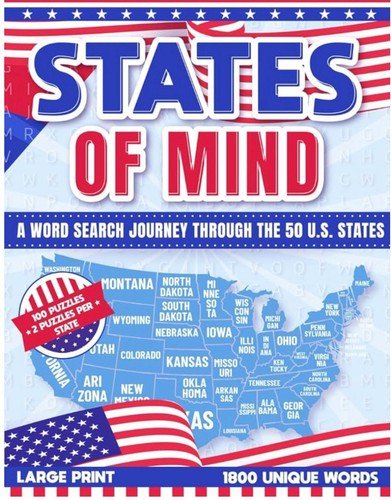 States of Mind – Large Print Word Search About USA States 100 Puzzles 1800 Words