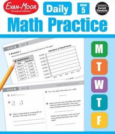 Daily Math Practice, Grade 5 Paperback Evan-Moor Educational Publ
