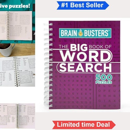 Word Search Puzzle Book 500 Puzzles Adults Spiral Bound Brain Busters