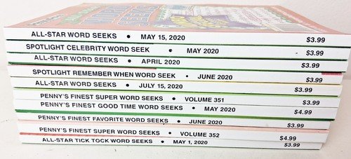 Penny Press Word Seek Search Puzzle Books New Lot of 10