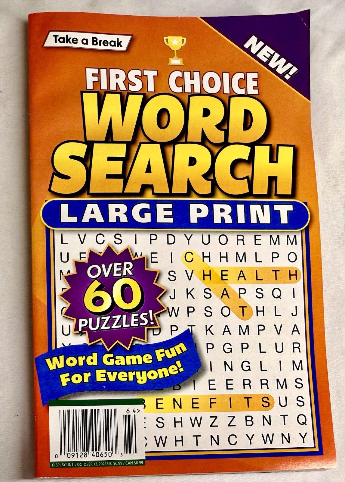 Take a Break First Choice Word Search Large Print Puzzle Activity Book PB Adults