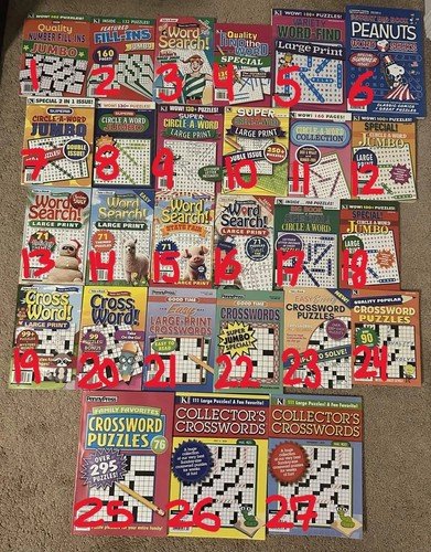 Lot Of 11 Various New Used Unused Word Search Puzzle Books