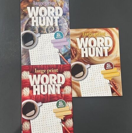LOT OF 3 PaPP Large Print WORD HUNT Word Search Puzzle Books vol. 158-160