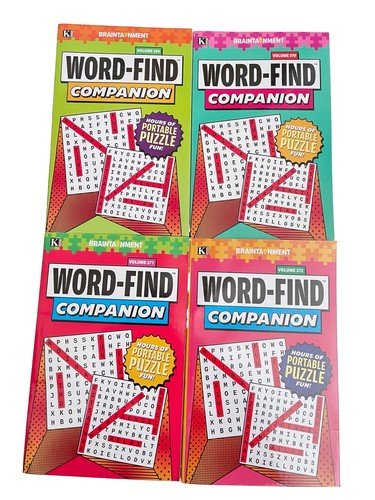 Lot 4 Kappa Word-Find Companion Books Braintainment NEW Free Ship Word Search