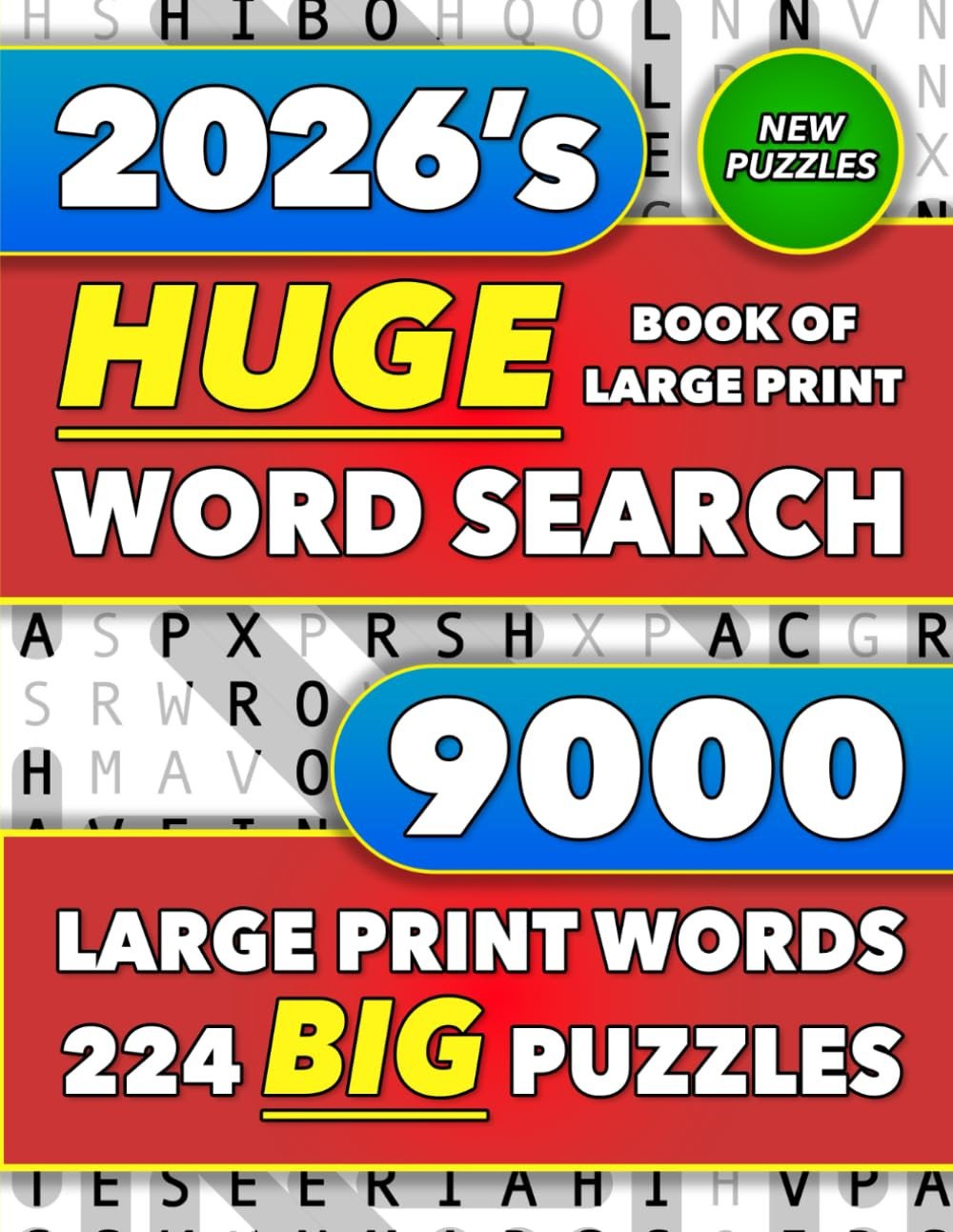 Large Print Word Search Puzzle Book 224 Puzzles 9000 Words Adults Seniors Teens