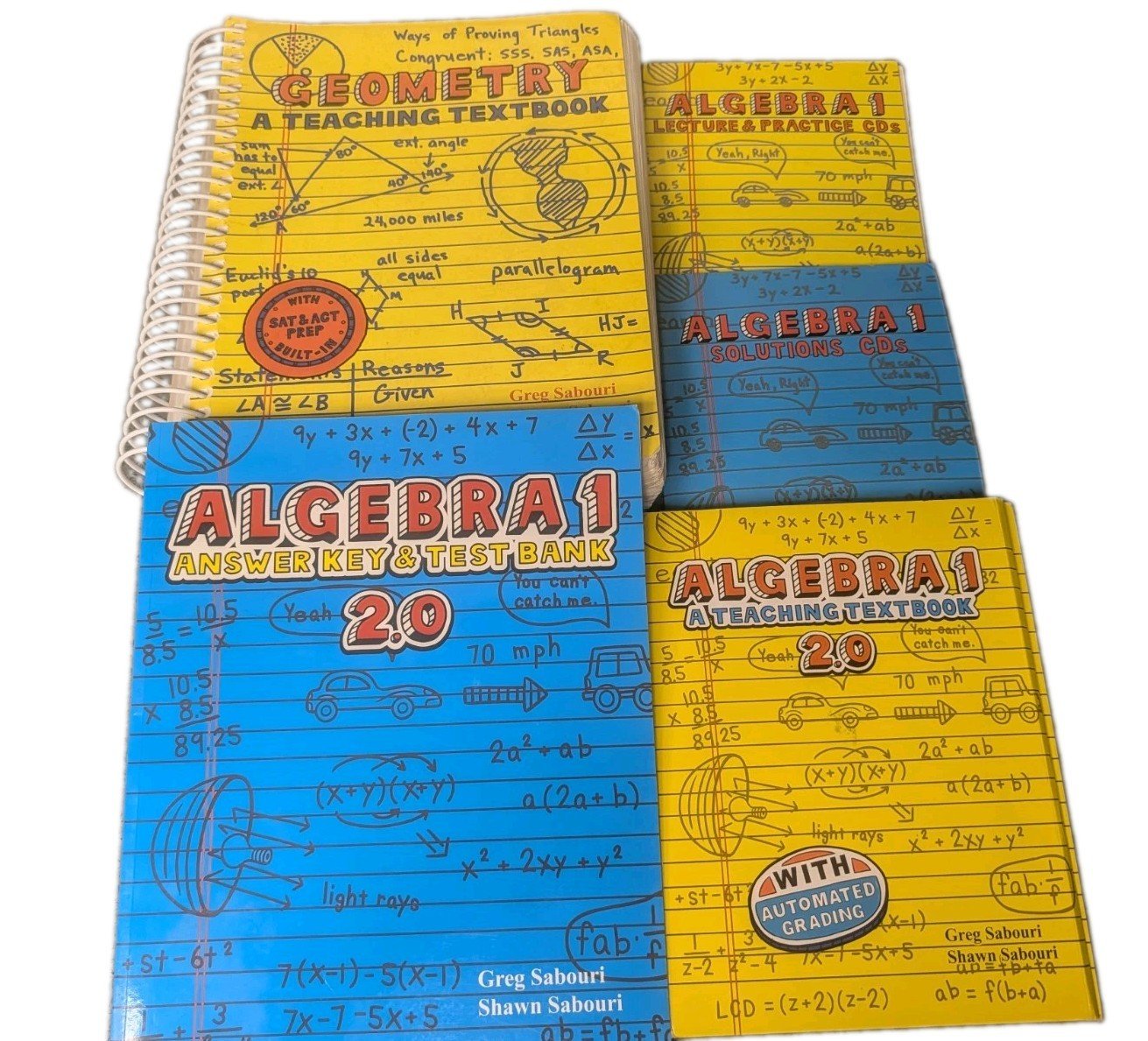 5 Lot Teaching Textbooks Algebra 1 Boos/CDs by Sabouri: Textbook Test Lecture CD