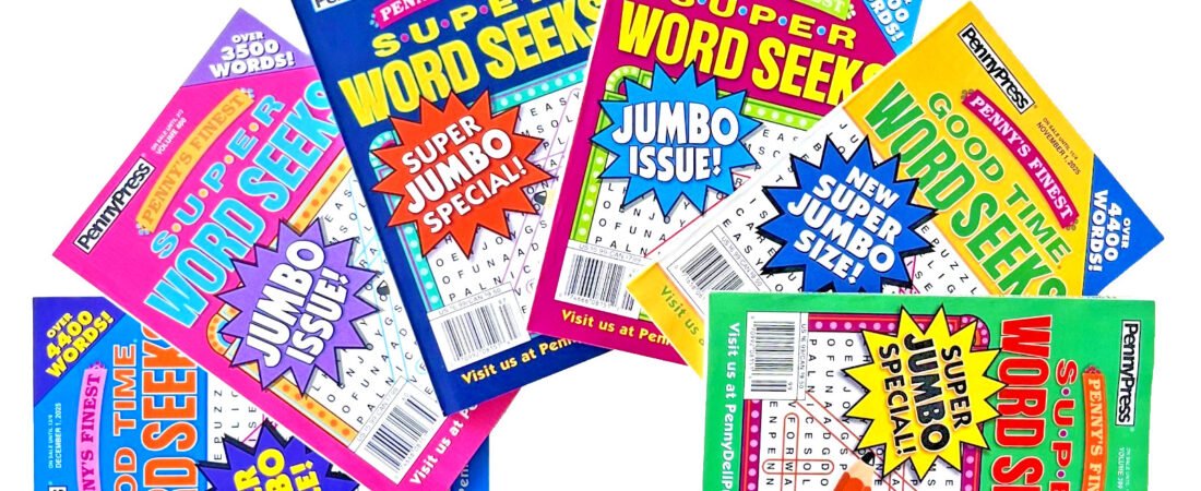 Lot 6 Penny Press Dell Finest Original & Good Time Word Search Seek Puzzle Books