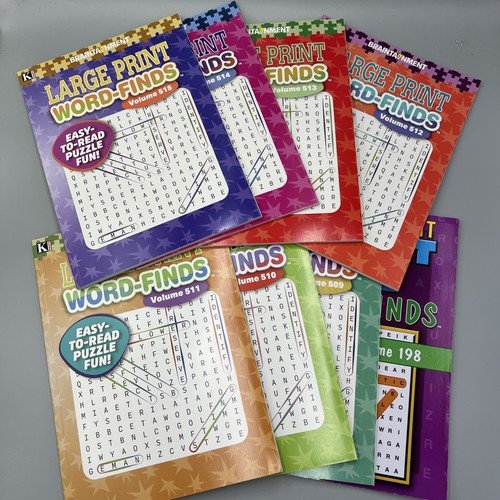 Lot Of 8! Kappa Large Print Word-Finds Puzzle Books Word Search, 198 & 509-515
