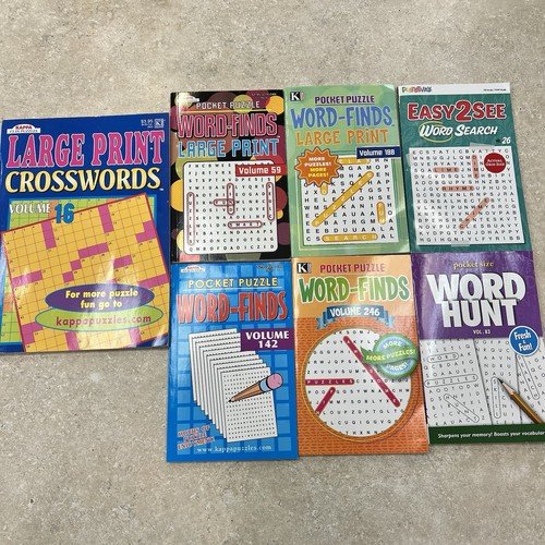 Lot Of 7 Kappa Word Search Pocket Puzzle Books Word Find NEW Puzzletivity Papp