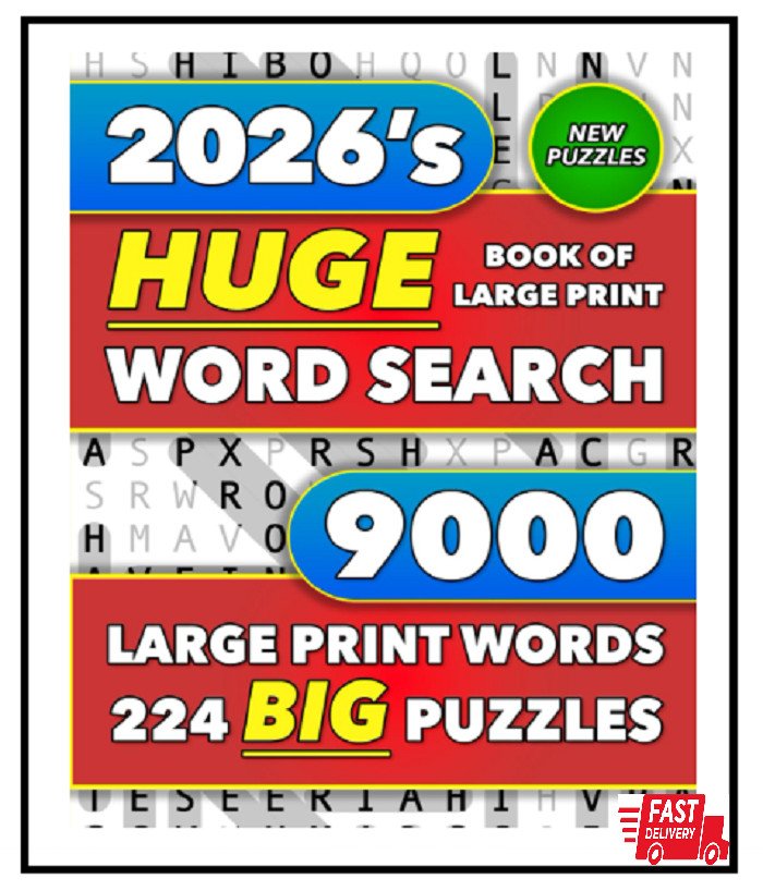 Huge Book of Large Print Word Search: 9000 Words – 224 Puzzles, For Seniors