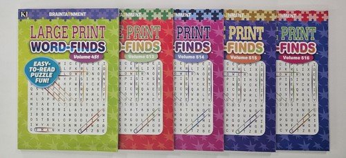 5 New Large Print Word-Finds Puzzle Books Kappa Games Vol #451-516~ Search,Hunt