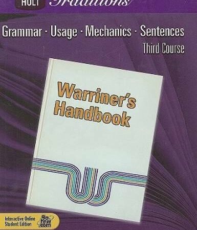 Holt Traditions Warriner’s Handbook: Student Edition Grade 9 Third Cour – GOOD