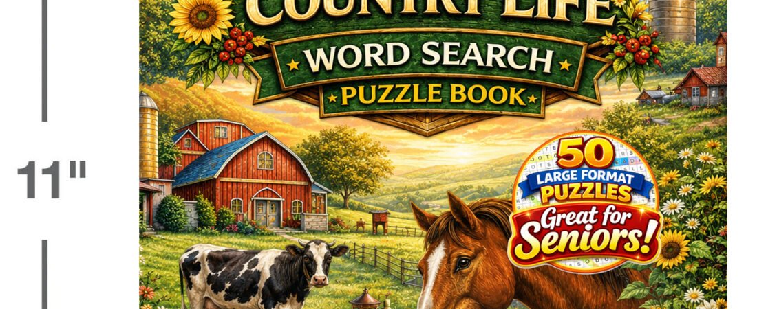 Farm & Country Life Word Search Puzzle Book – LARGE PRINT Edition